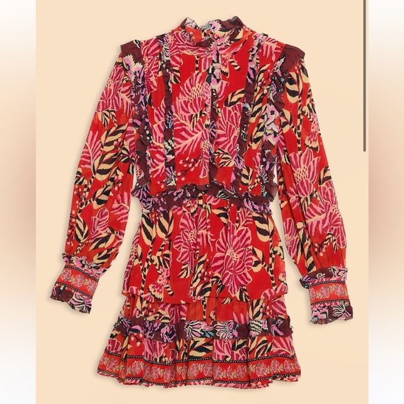 FARM Rio | Dresses | Farm Rio Ruffled Tiered Mini Dress Xs | Poshmark
